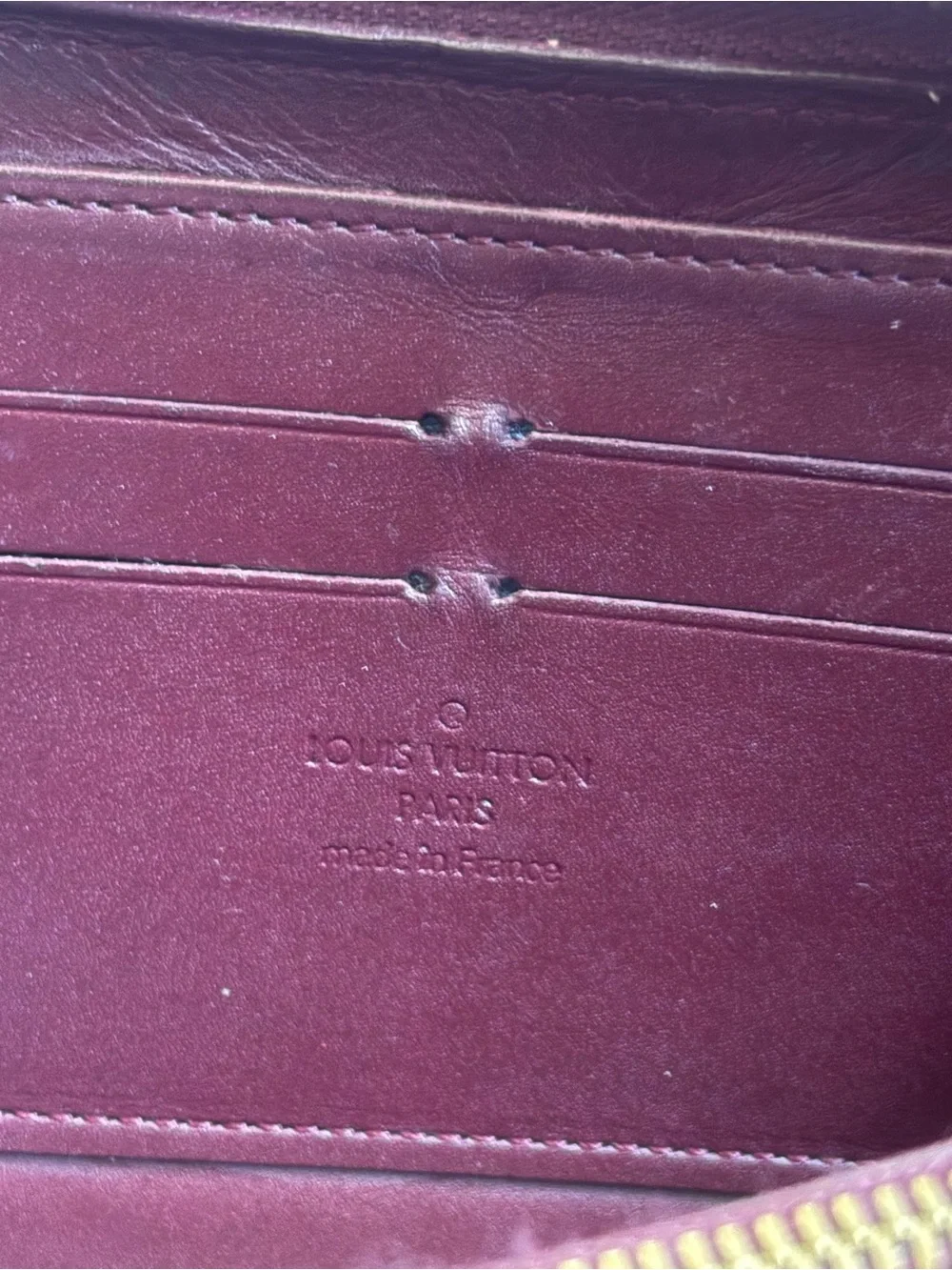 Auth Louis Vuitton Monogram Vernis Zip Around Wallet